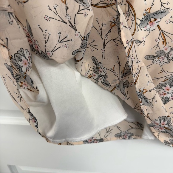 Smukke Girls Tween 14 Peach Floral Chiffon Dress Ruffles Knee Length Party Pics - Picture 8 of 10